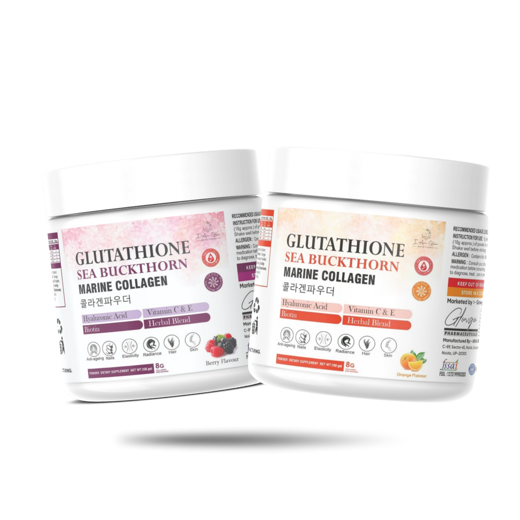 Glow Glutathione Sea Buckthorn Marine Collagen Powder Combo